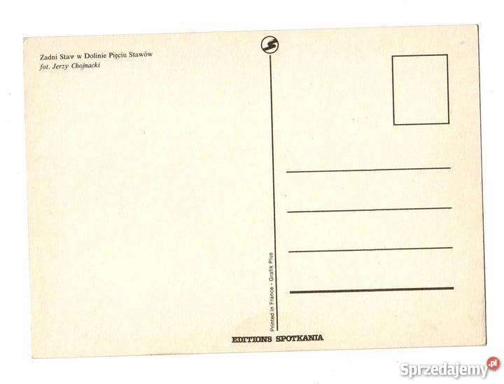 TATRY ZADNI STAW POCZTÓWKA