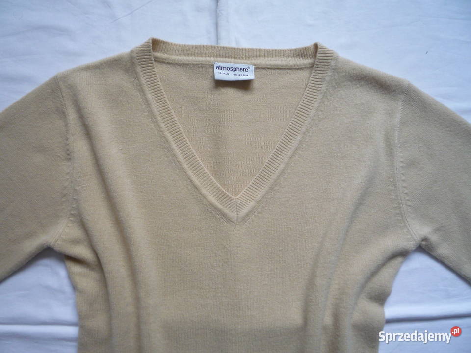 Atmosphere 36S 38M Beżowy Sweter w serek Szczecin