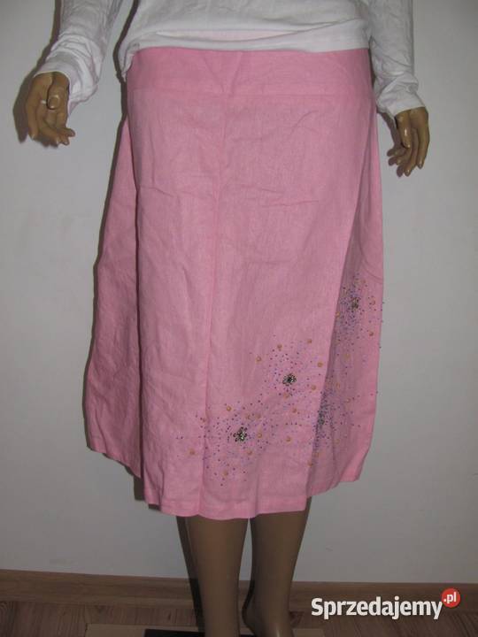 różowa lniana spódnica r L 40 atmosphere Spódnice i sukienki lubelskie Zamość