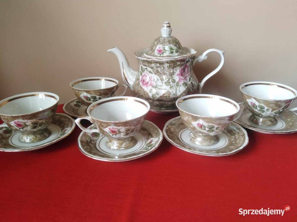 Serwis porcelanowy Róża w Brązie PRL Wałbrzych