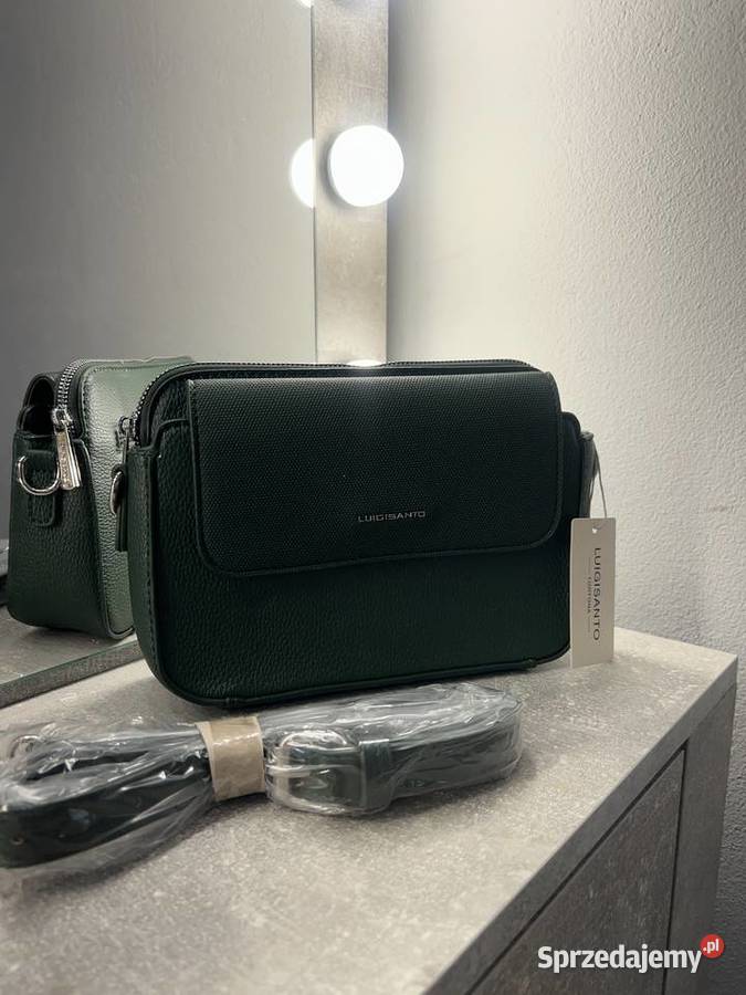 Torebka na ramię listonoszka z paskiem zielona Jasło