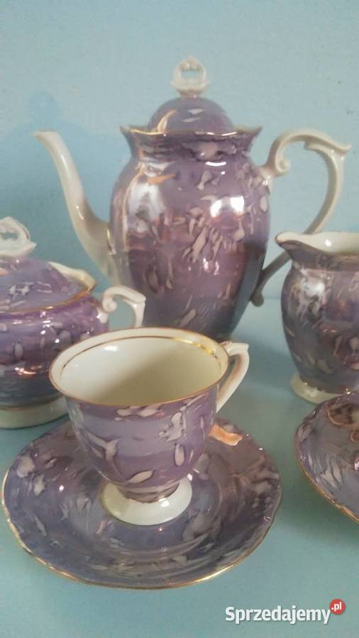 Serwis fioletowy marmurek Chodzież 10 osób łódzkie