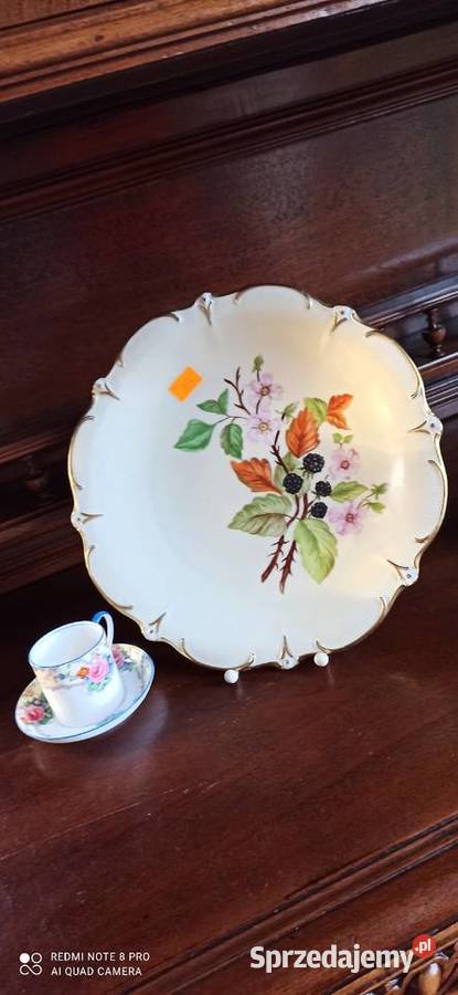 Patera z gałązką kwitnącej jeżyny Syg dedykacja Gdańsk