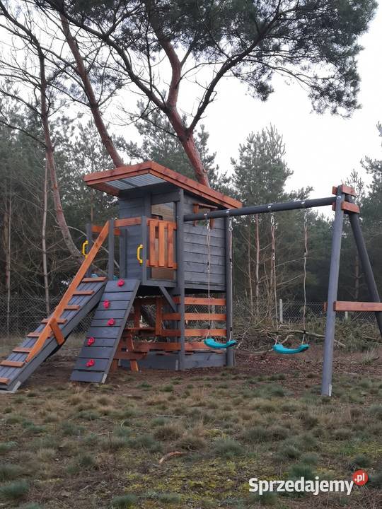 Domek plac zabaw ślizg huśtawka piaskownica