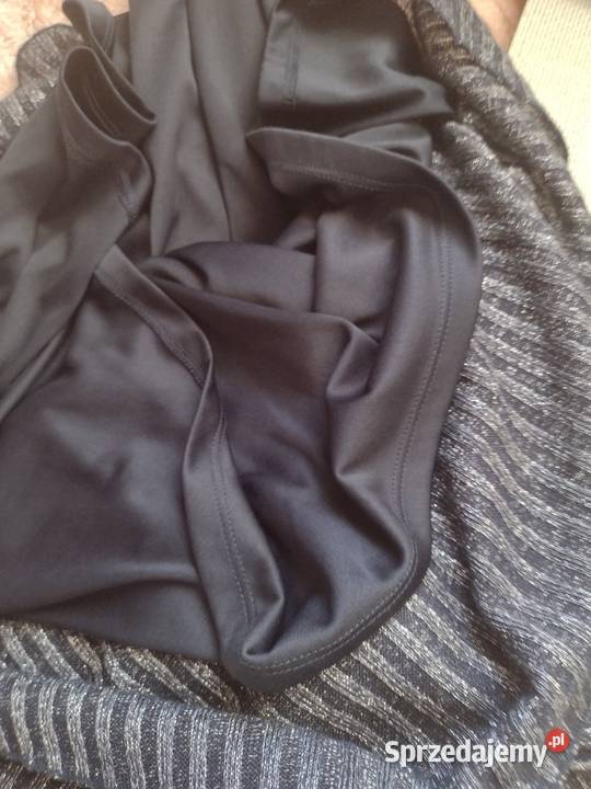 38M ZARAGranatowosrebrna sukienka dzianinowa Zara Kraków sprzedam