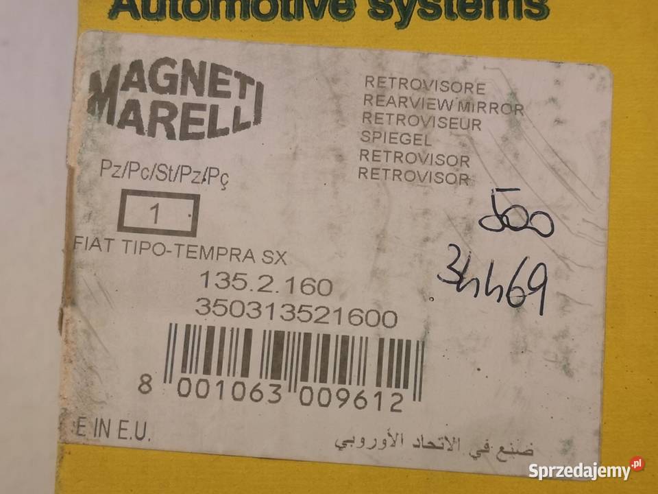 LUSTERKO LEWE FIAT TIPO 19881995 MAGNETI 1352160 lubelskie
