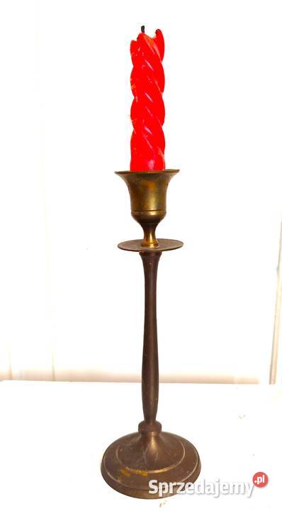 Stary duży świecznik mosiężny pomorskie