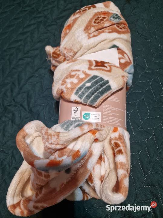 NOWY Koc świąteczny flanela piernikowe dolnośląskie Wrocław