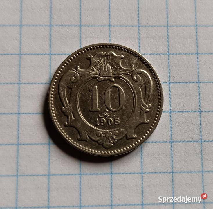 10 HALERZY HELLER 1908 AUSTRO WĘGRY Piszczac