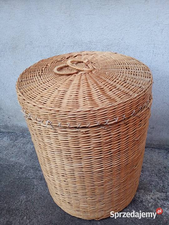 Kosz wiklinowy Duży z pokrywą na pranie zabawki Kosze na pranie Włocławek