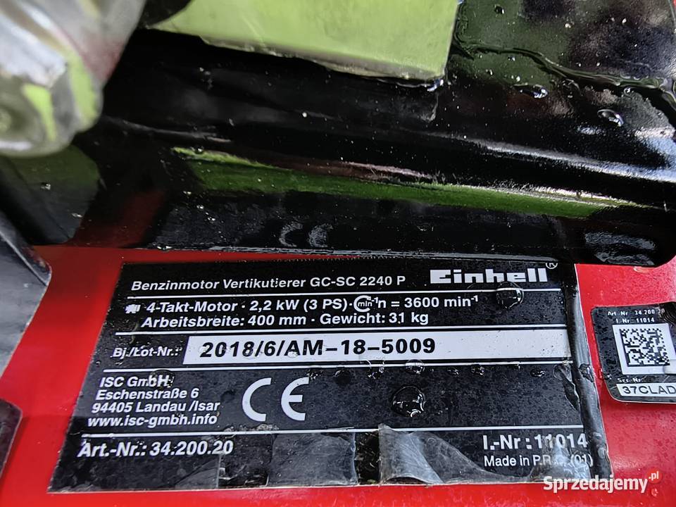Wertykulator spalinowy Einhell z koszem