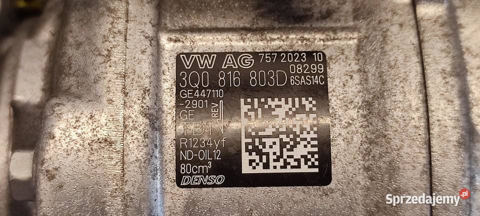 VW TIGUAN II SPRĘŻARKA KLIMATYZACJI 3Q0816803D