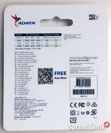 Nowa Karta pamięci Premier ADATA MicroSDXC 128gb podkarpackie Krosno