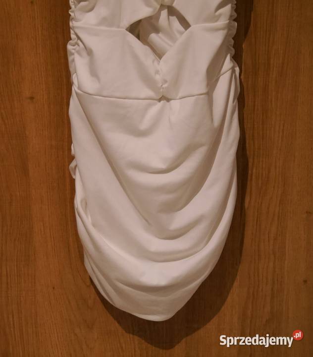 Shein śliczna biała obcisła sukienka 34 XS Długość Mini dolnośląskie Wrocław