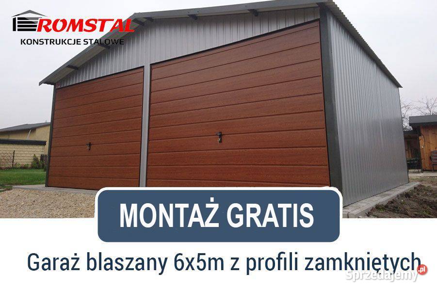 Popielaty Garaż Blaszany 6x5 Dwuspadowy Garaże Piaseczno