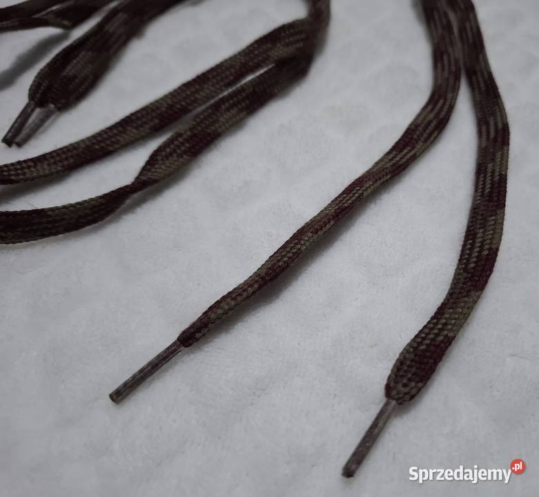 Sznurówki 90 płaskie 10mm dwukolorowe khaki i inna Akcesoria Czeladź