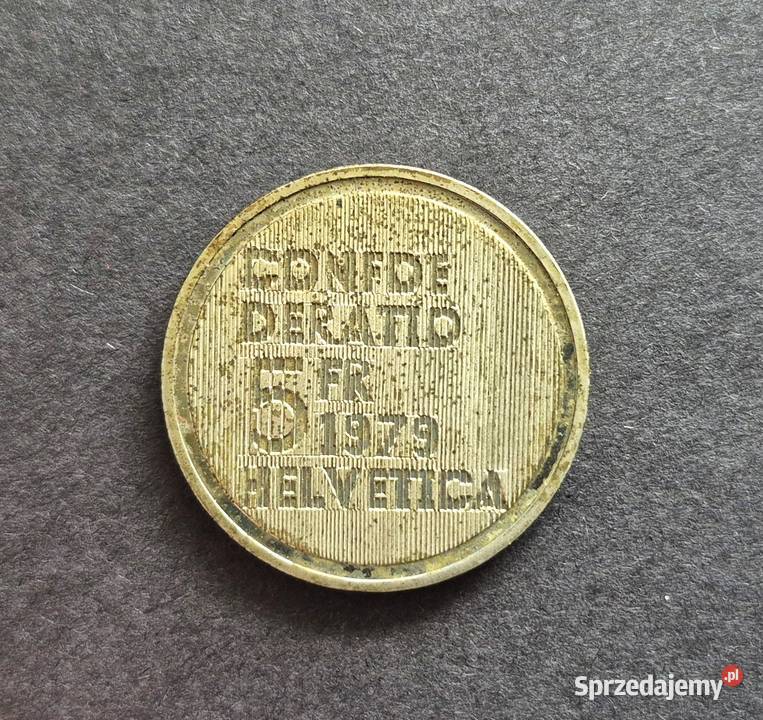 91 SZWAJCARIA 5 Franków 1979 r Einstein Wola Kruszyńska