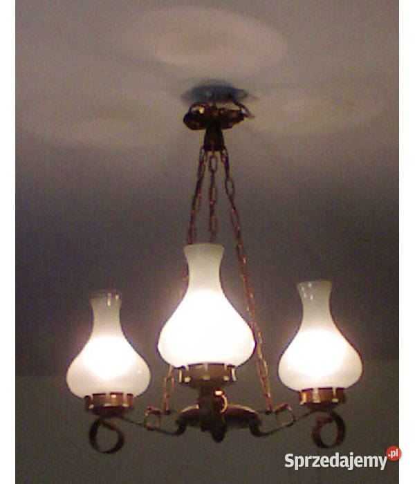 lampa wisząca sufitowa 3 żarówki PRL vintage Oświetlenie Rzeszów