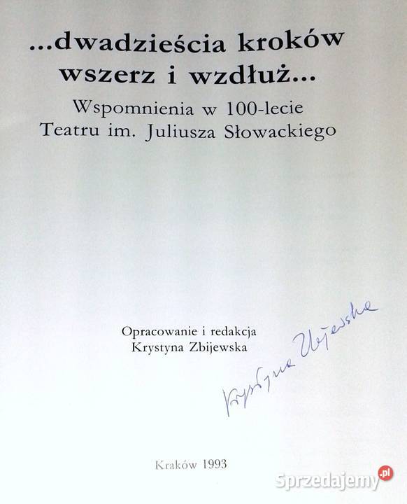 Dwadzieścia kroków wszerz i wzdłuż Krystyna sprzedam