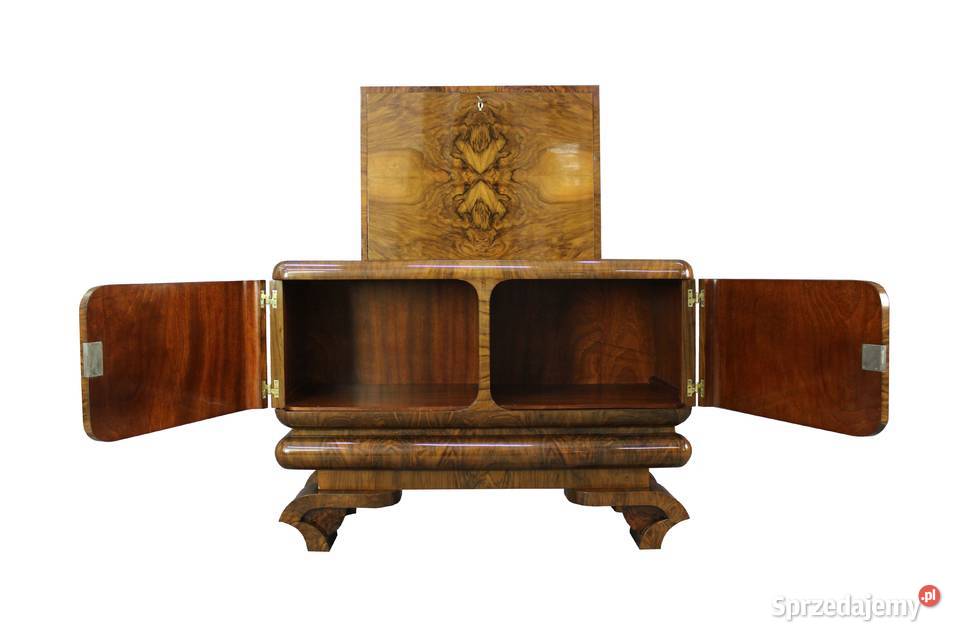 Unikatowy barek pomocnik art deco renowacji Zielonka