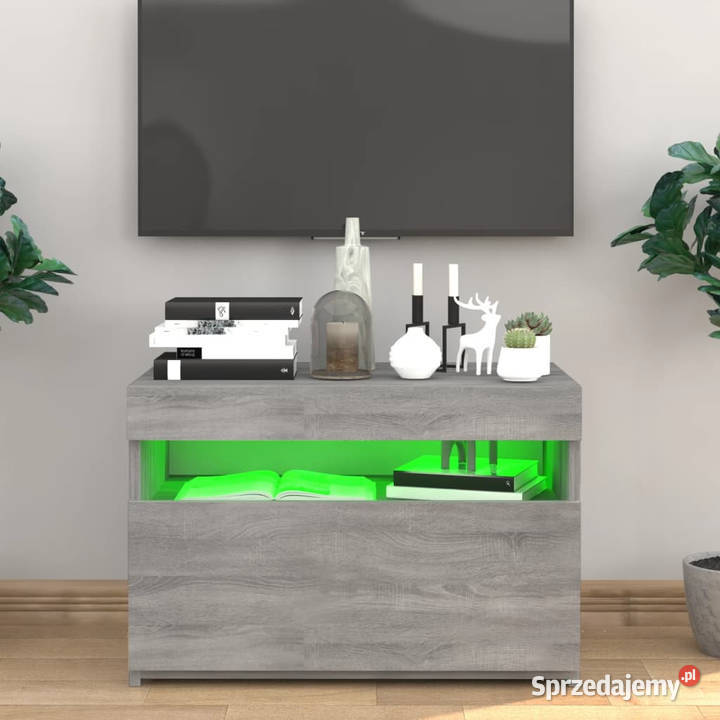 Szafka pod TV z oświetleniem LED szary dąb Warszawa