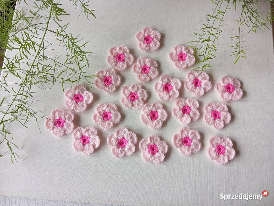 Szydełkowe kwiatki cukiereczki 5