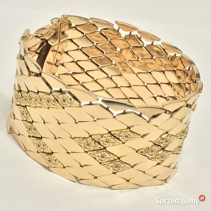 Złota BRANSOLETKA damska 18K półsztywna CUDOWNA Warszawa