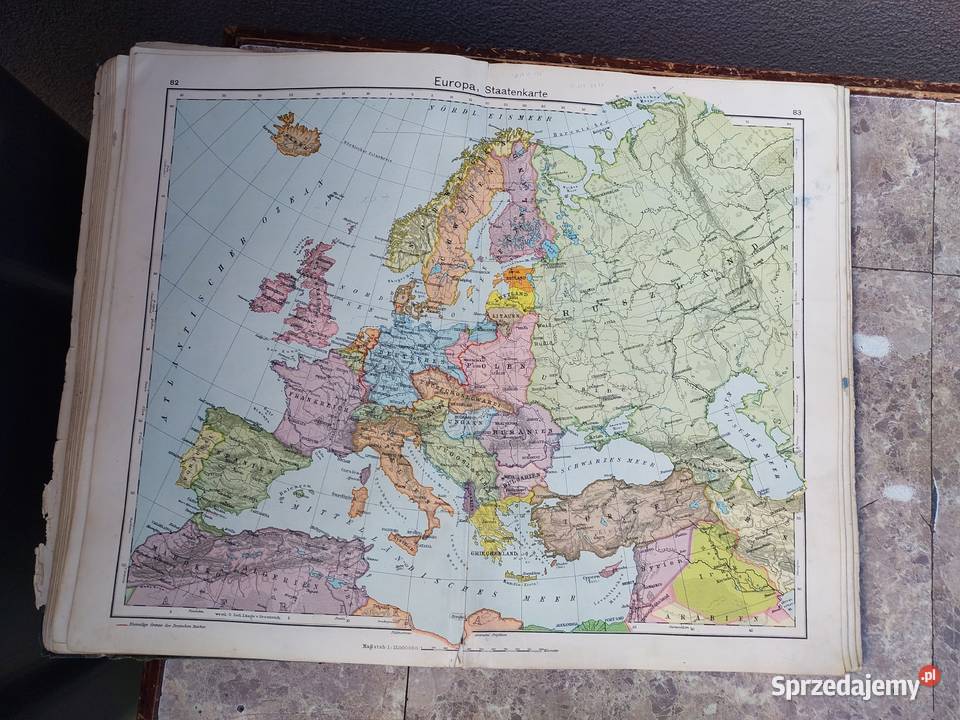 Stary przedwojenny atlas geograficzny niemiecki Tczew