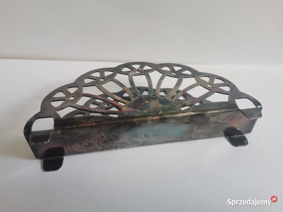 Stary posrebrzany serwetnik Hefra plater PRL Siemianowice Śląskie