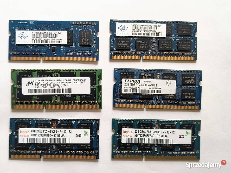 Pamięci RAM 2GB DDR3 SODIMM do Katowice sprzedam
