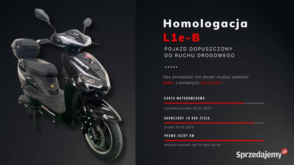 SKUTER MOTOR MOTOROWER ELEKTRYCZNY L1eB Motobi Ząbkowice Śląskie sprzedam