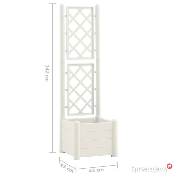 Skrzynia na rośliny z trejażem 43x43x142 PP Warszawa