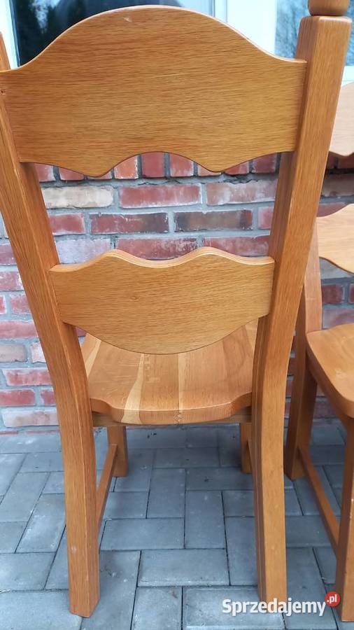 Krzesła dębowe drewniane 4 rustykalne twarde Meble zachodniopomorskie Gawroniec