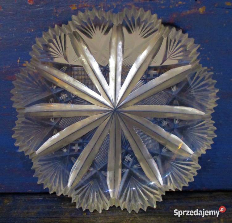 Kryształowy Talerzyk Deserowy PRL Porcelana i szkło Nieporęt