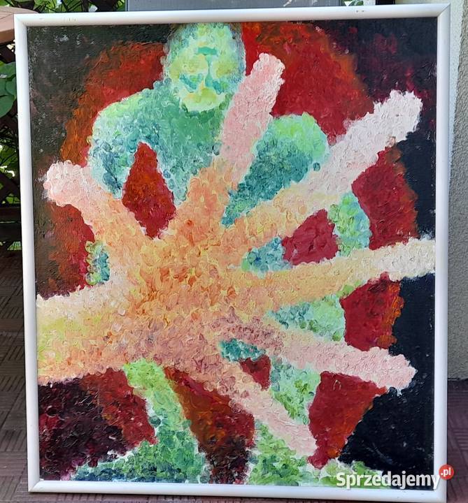 Abstrakcja obraz olejny płótno mazowieckie Iłża