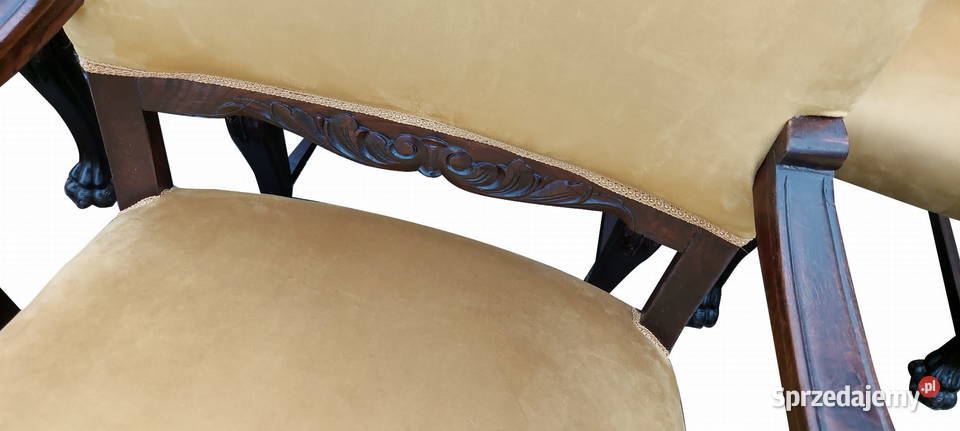 KOMPLET KRZESEŁ Z FOTELAMI NA LWICH ŁAPACH Szczecin sprzedam