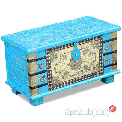 vidaXL Skrzynia niebieska drewno mango 80x40x45 Warszawa sprzedam