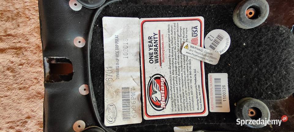 Siedzenie tył Mustang Harley Dyna 20062017 Orzesze