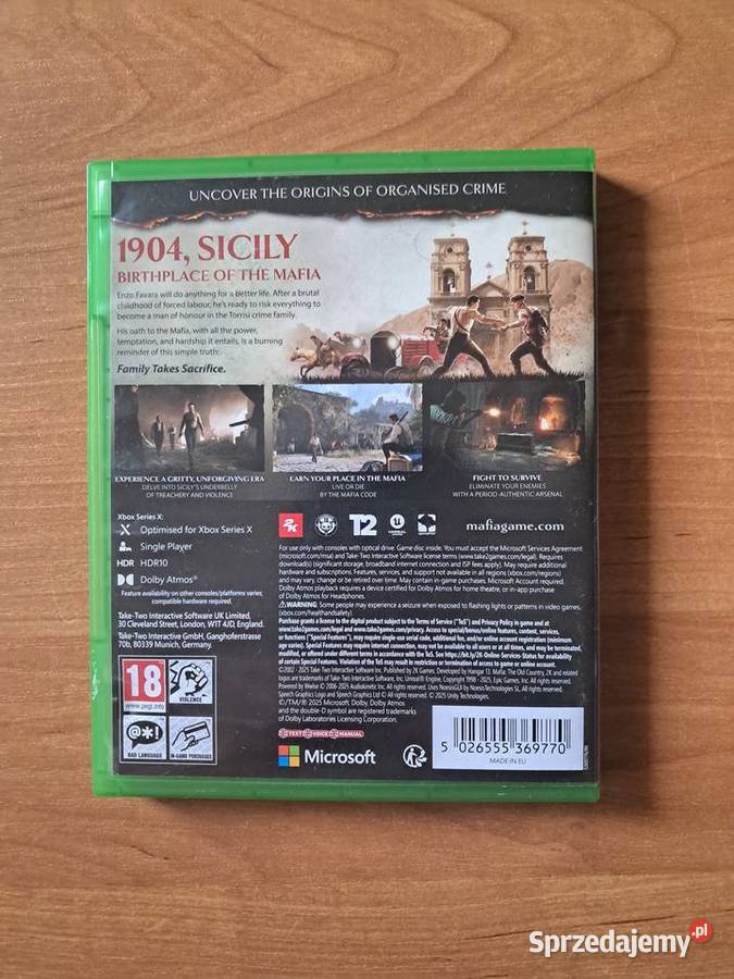 nowa Mafia The Old Country Xbox Series X Xbox Gry komputerowe i konsolowe Dąbrowa Górnicza sprzedam