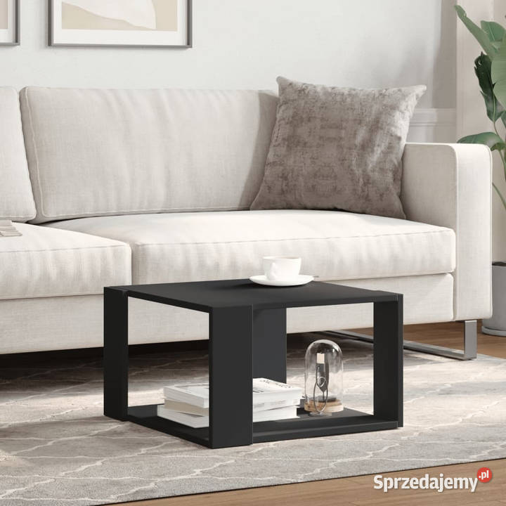 Stolik kawowy czarny 515x515x30 materiał
