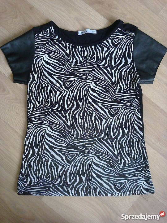 Bluzka zebra skórzane rękawki Troll sprzedam