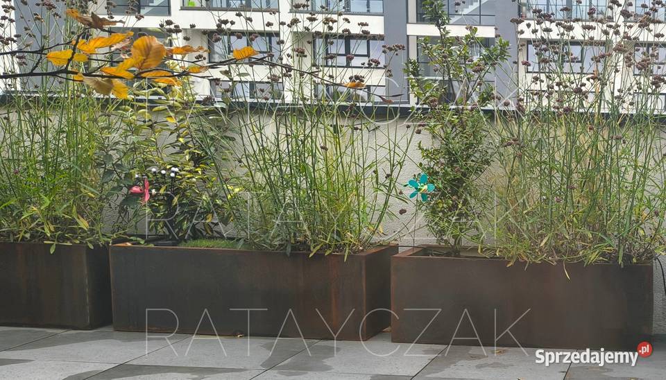 Donice z cortenu stalowe malowane i gabionowe Bydgoszcz