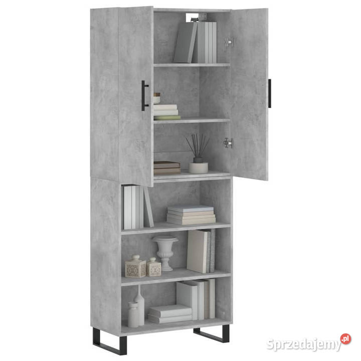 Witrynka szarość betonu 695x34x180 materiał Kredensy i witryny Warszawa
