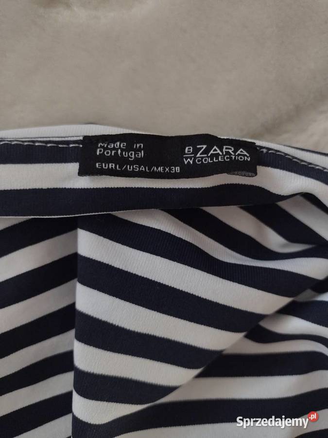 40L ZARA Biało granatowa bluzka koszulka z Bluzki i koszule Kraków