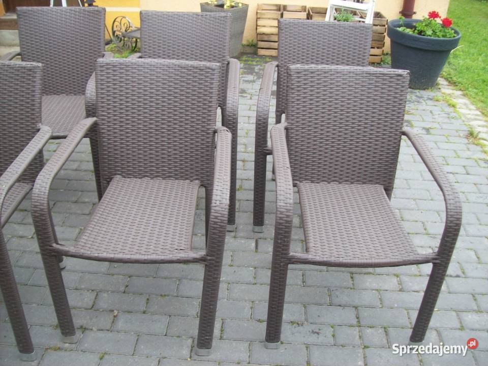 krzesło z techno ratanu kolor ciemny krzesła Głogowa