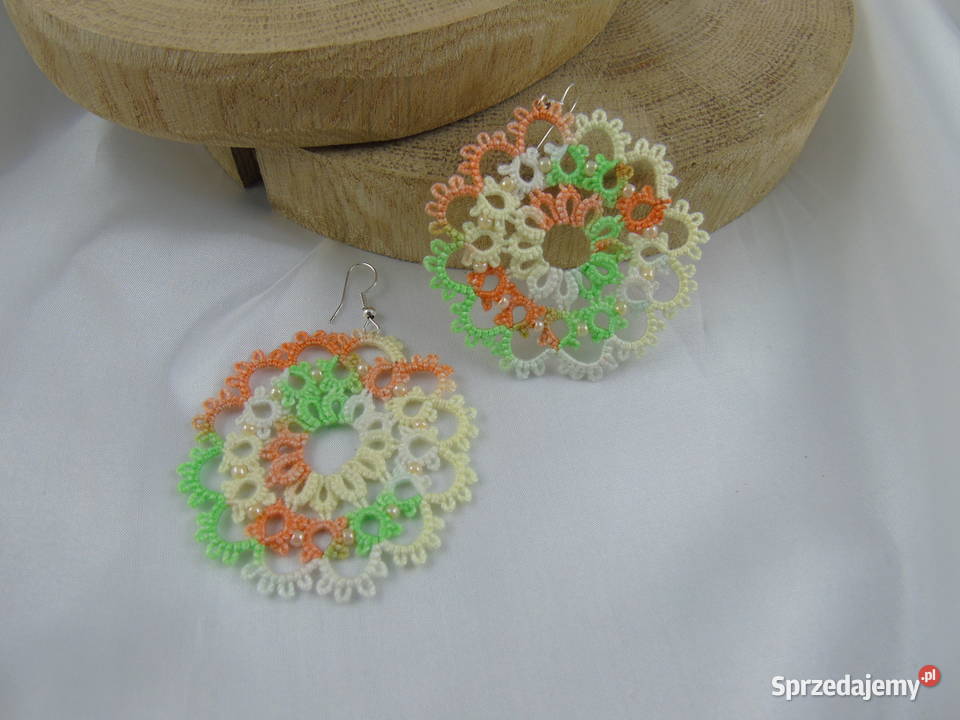 Kolczyki frywolitkowe różne wzory i kolory