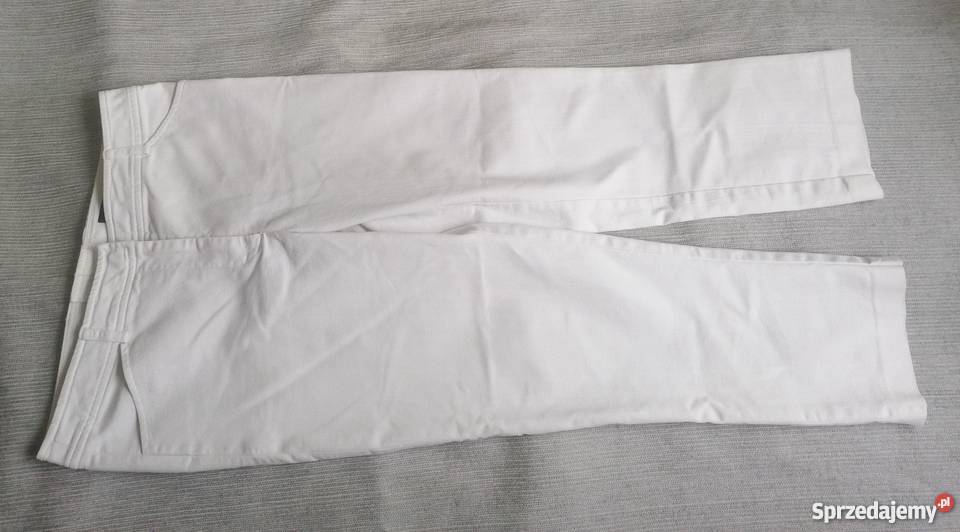 BIAŁE JEANSOWE SPODNIE HENNES R38 Łódź