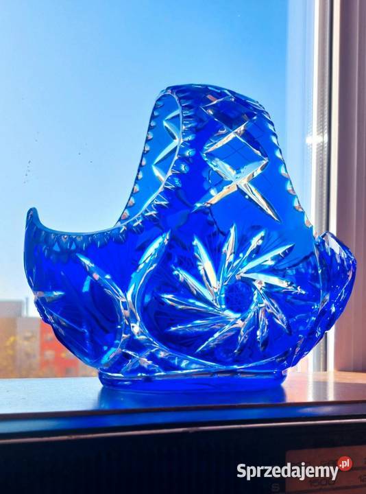 Piękny duży kosz kryształowy PRL Porcelana i szkło Wrocław