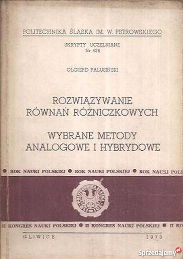 ROZWIĄZYWANIE RÓWNAŃ RÓŻNICZKOWYCH WYBRANE matematyka, statystyka Kultura i Rozrywka