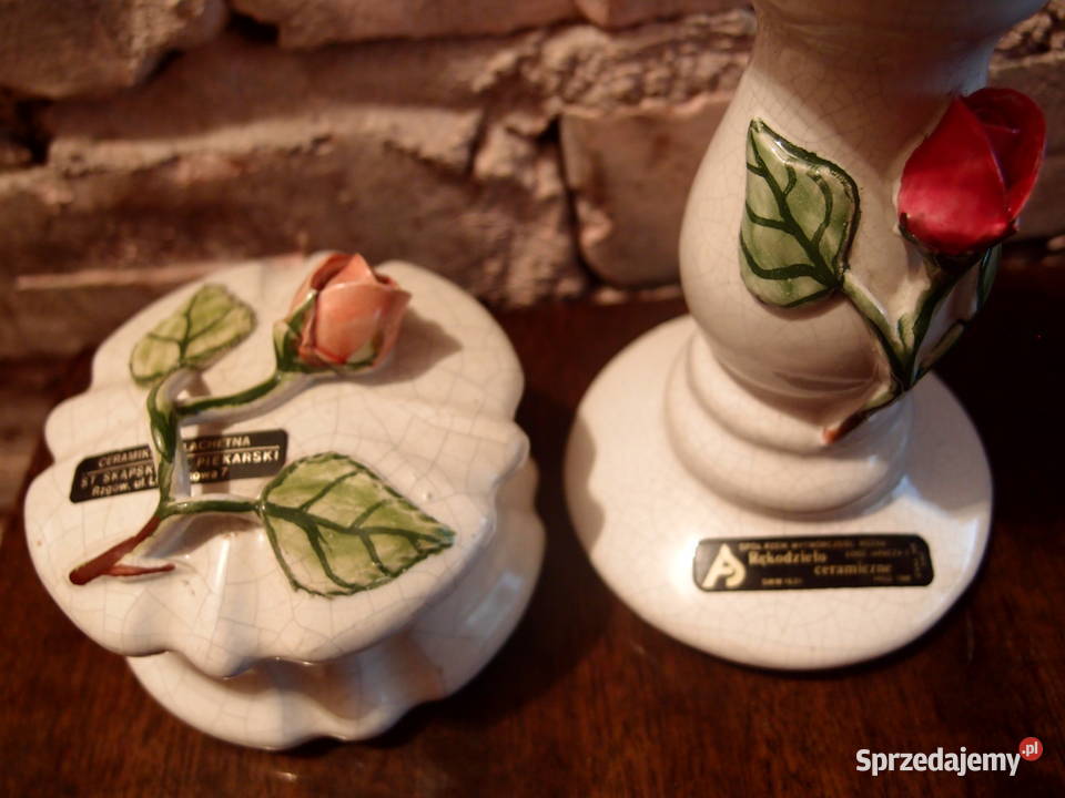 Rękodzieło ceramiczne z lat80tych świecznik i łódzkie Łódź sprzedam